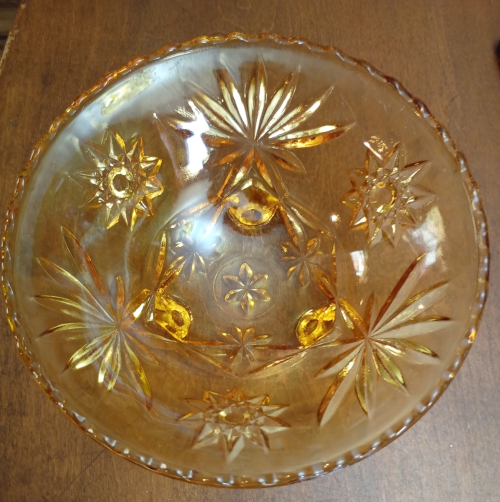 Amber Glass Decorative Bowl